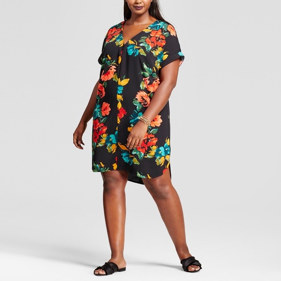 a new day Dresses & Skirts - NWT black & floral dress plus size XXL a new day